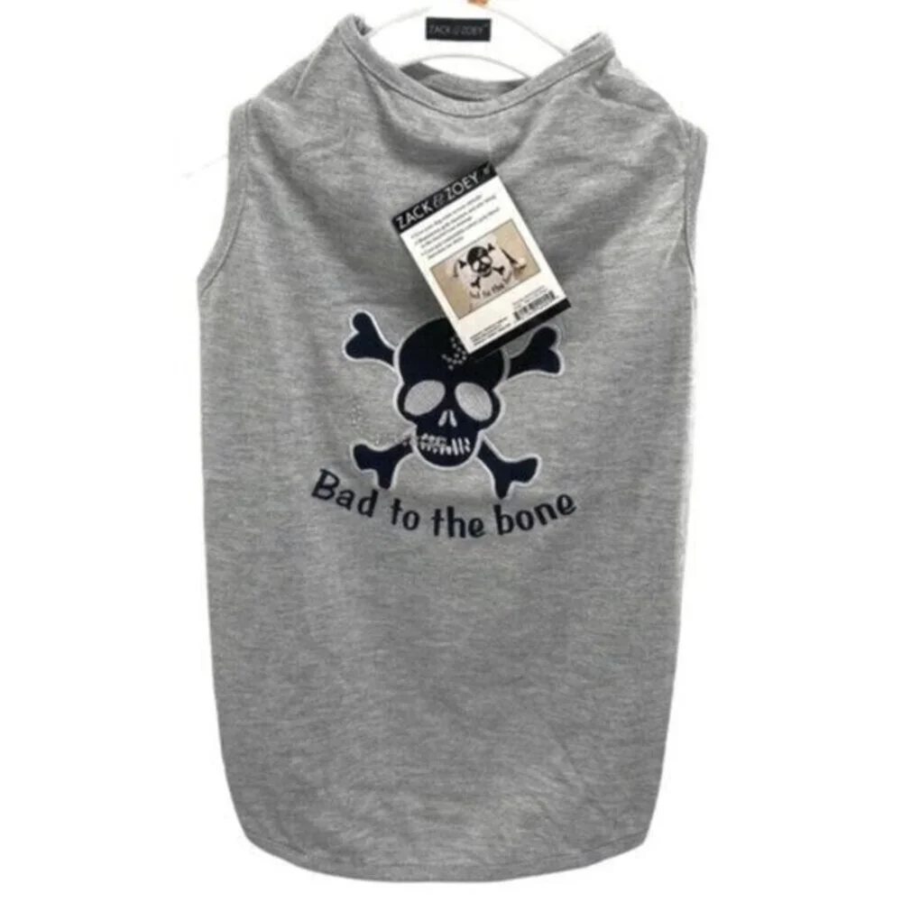 Zack & Zoey Skull Rhinestone Dog Tee Shirt